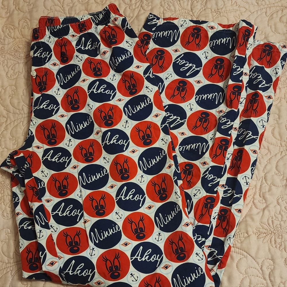 Disney Cruise Line Ahoy Minnie PJ Pants Pajamas Size S